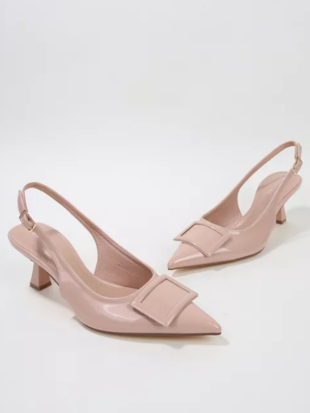 Satin Pointed-Toe Slingback Heels